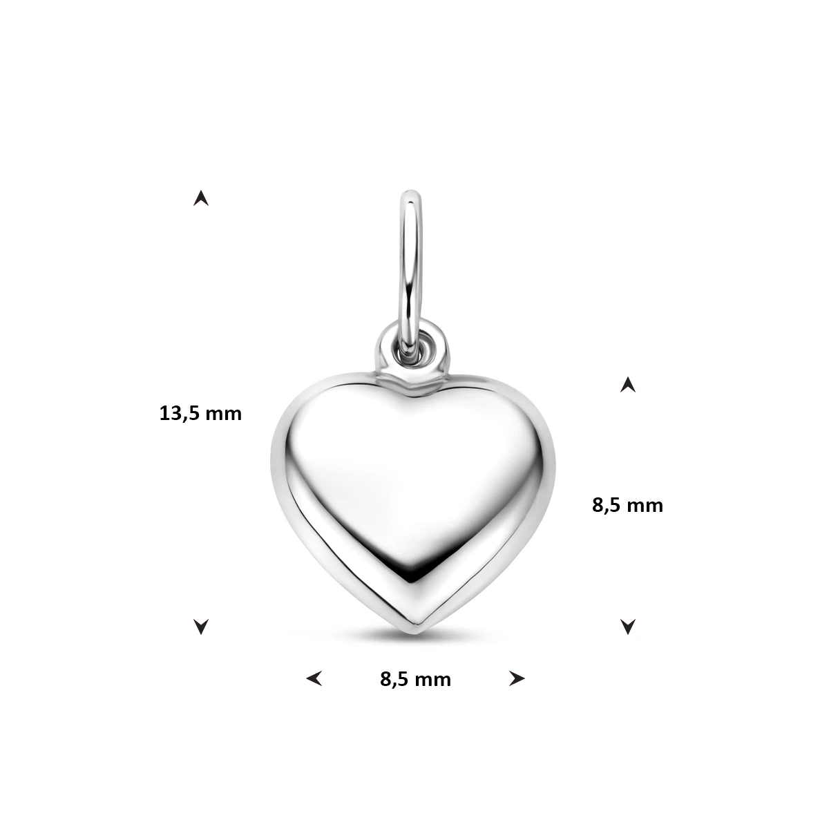 hanger hart zilver wit