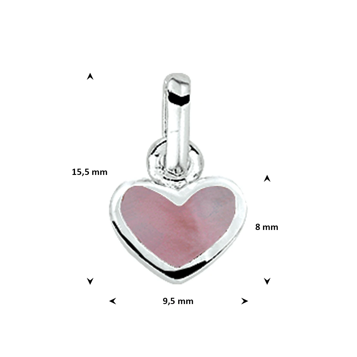 hanger hart zilver wit