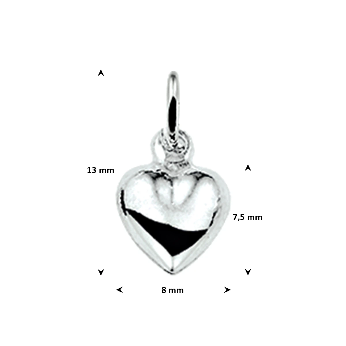 hanger hart zilver wit