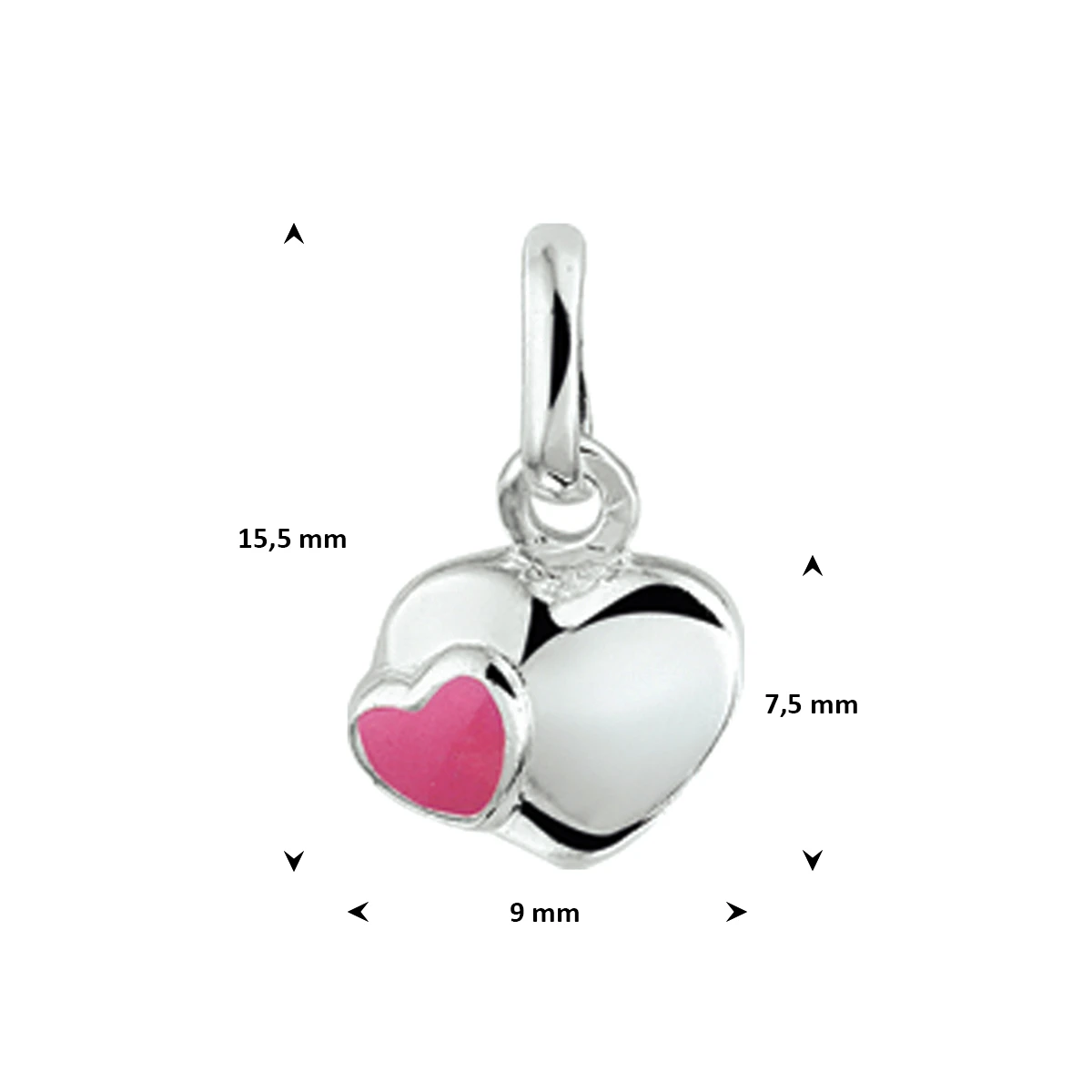 hanger hart zilver wit