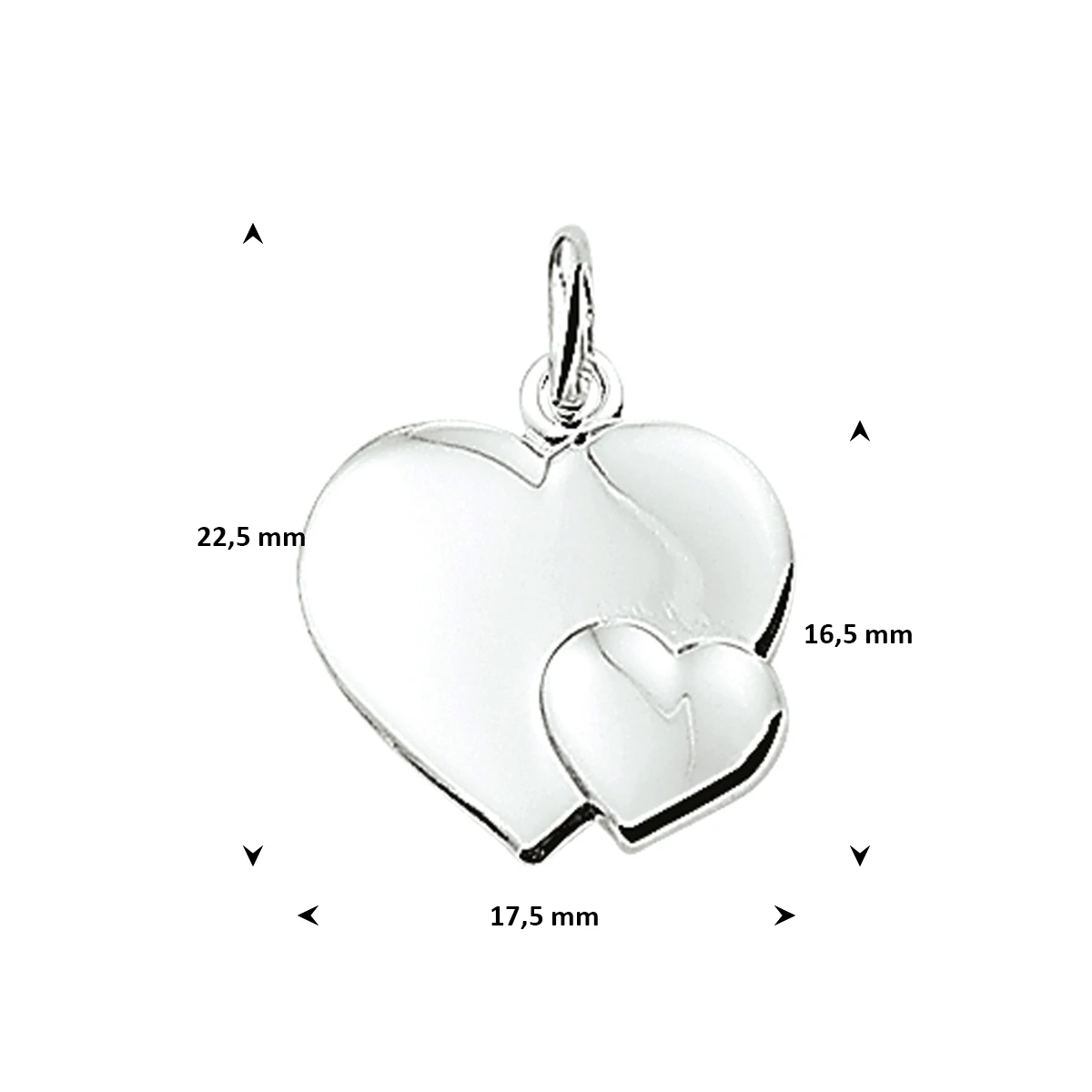 hanger hart zilver wit
