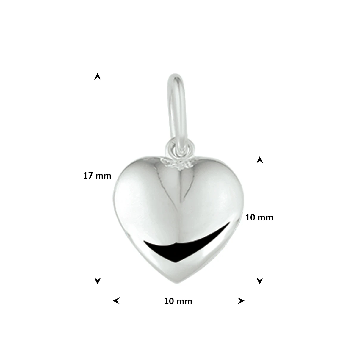 hanger hart zilver wit