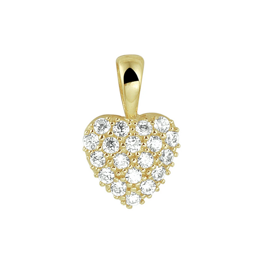 hanger hart zirkonia 14K geelgoud