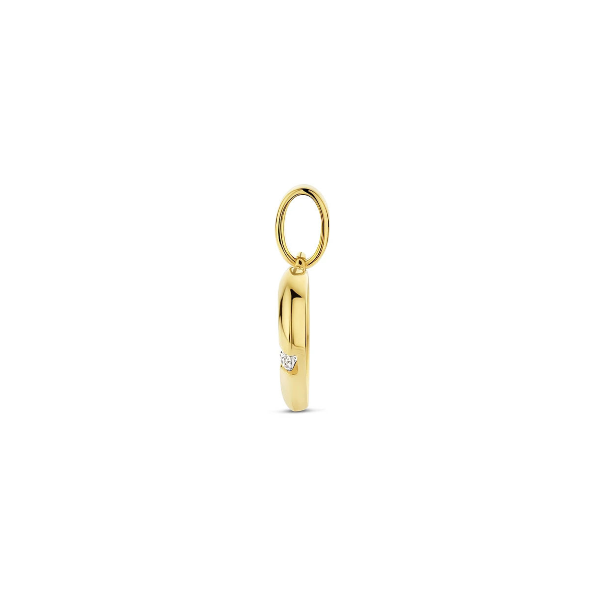 hanger hart zirkonia 14K geelgoud
