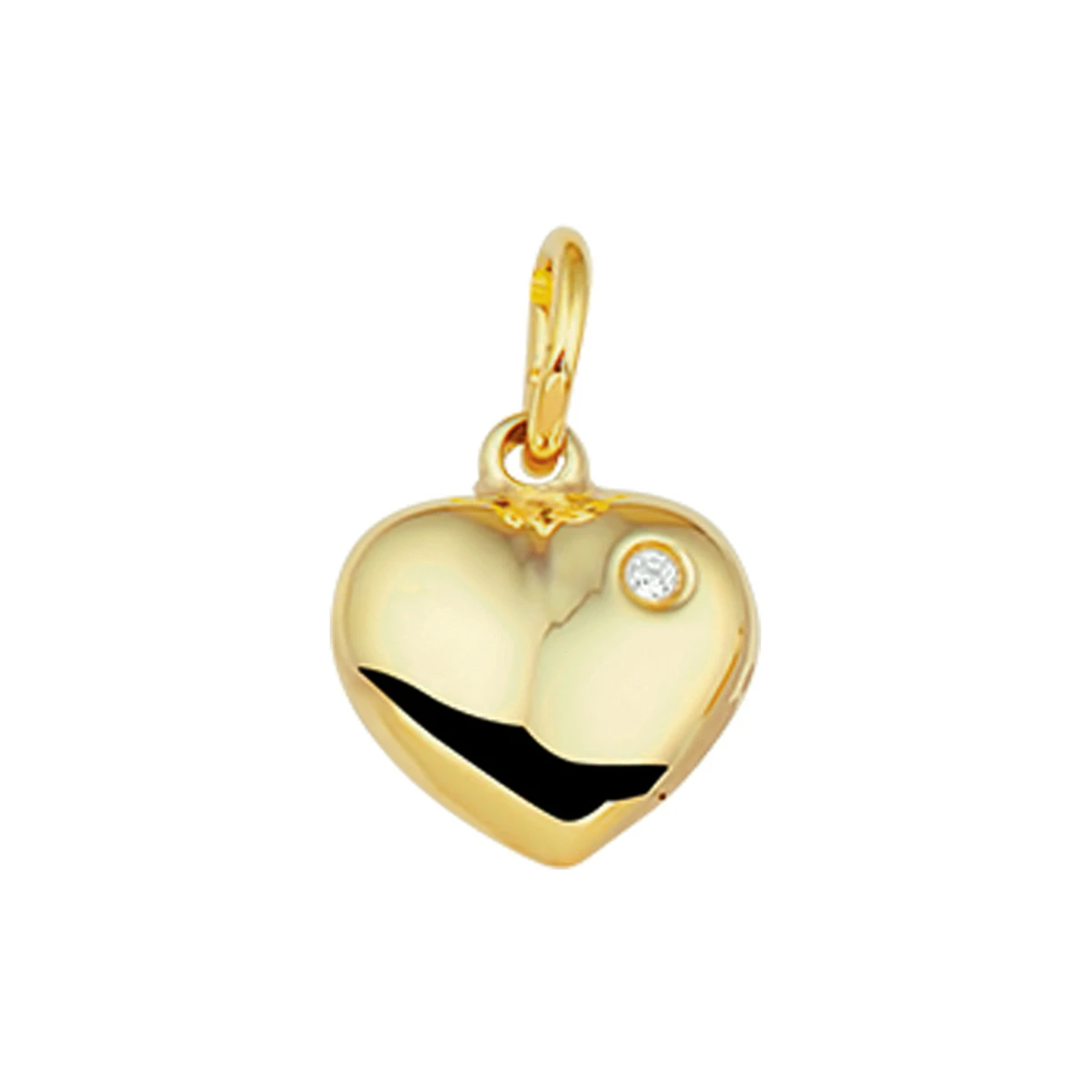 hanger hart zirkonia 14K geelgoud