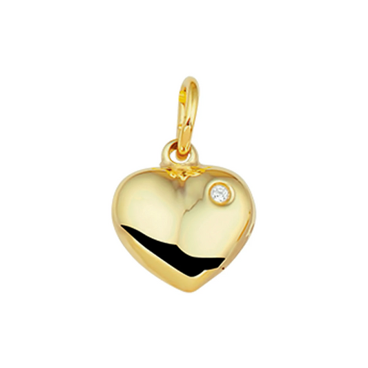 hanger hart zirkonia 14K geelgoud