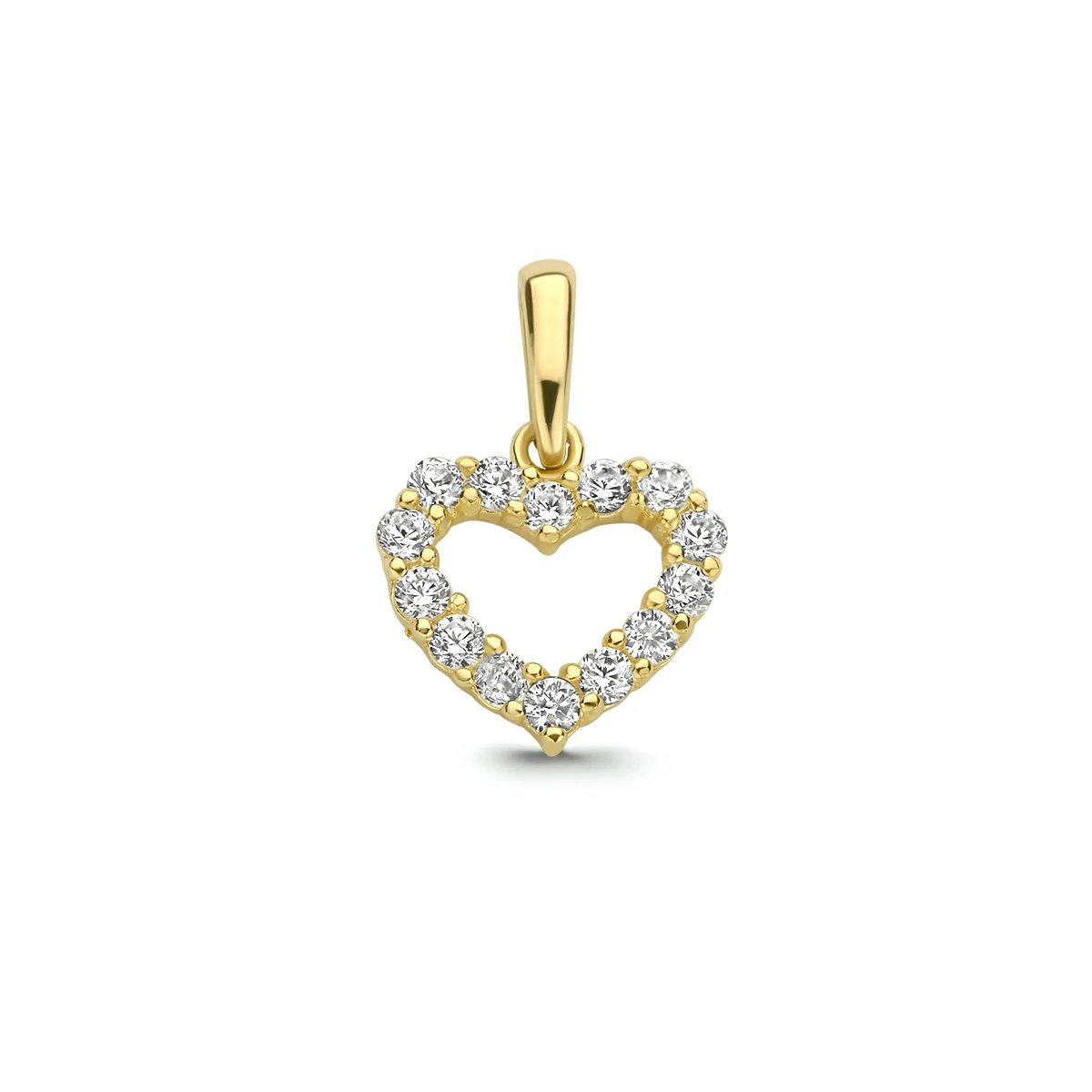 hanger hart zirkonia 8 mm 14K geelgoud