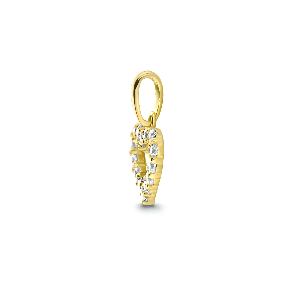 hanger hart zirkonia 8 mm 14K geelgoud