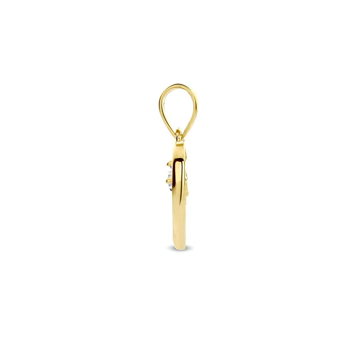hanger hart zirkonia 9,5 mm 14K geelgoud