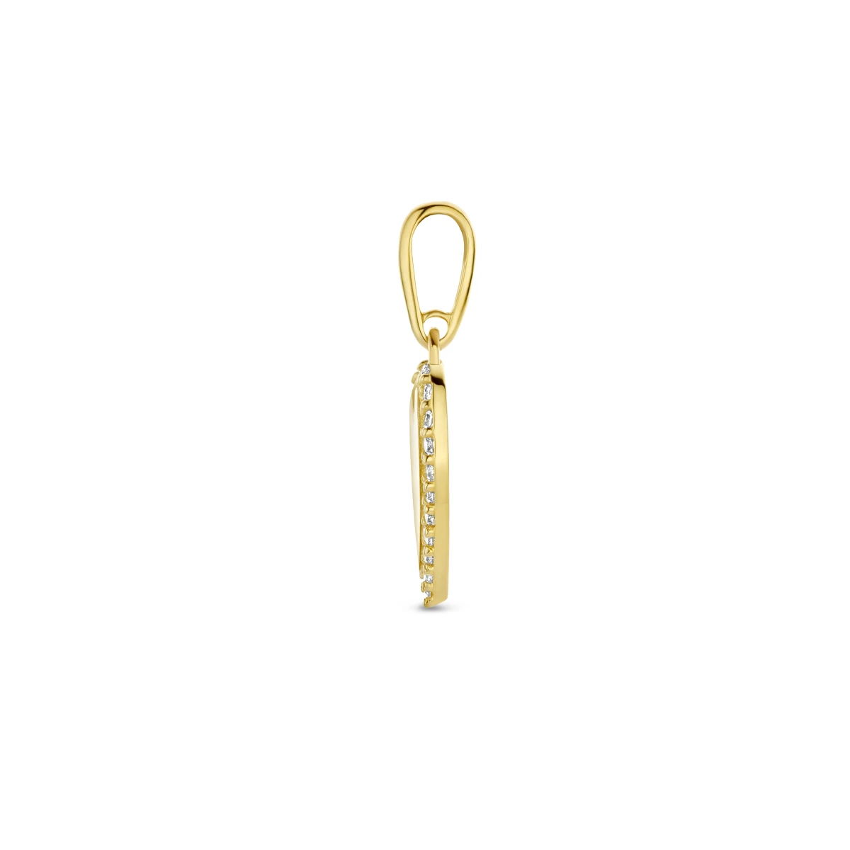 hanger hart zirkonia 14K geelgoud