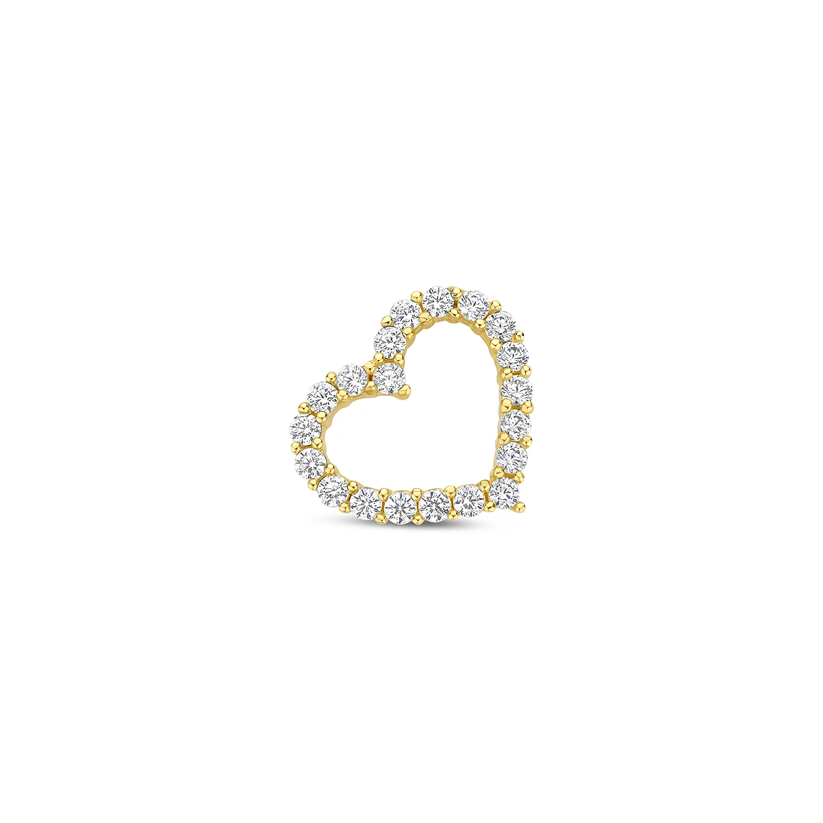 hanger hart zirkonia 14K geelgoud