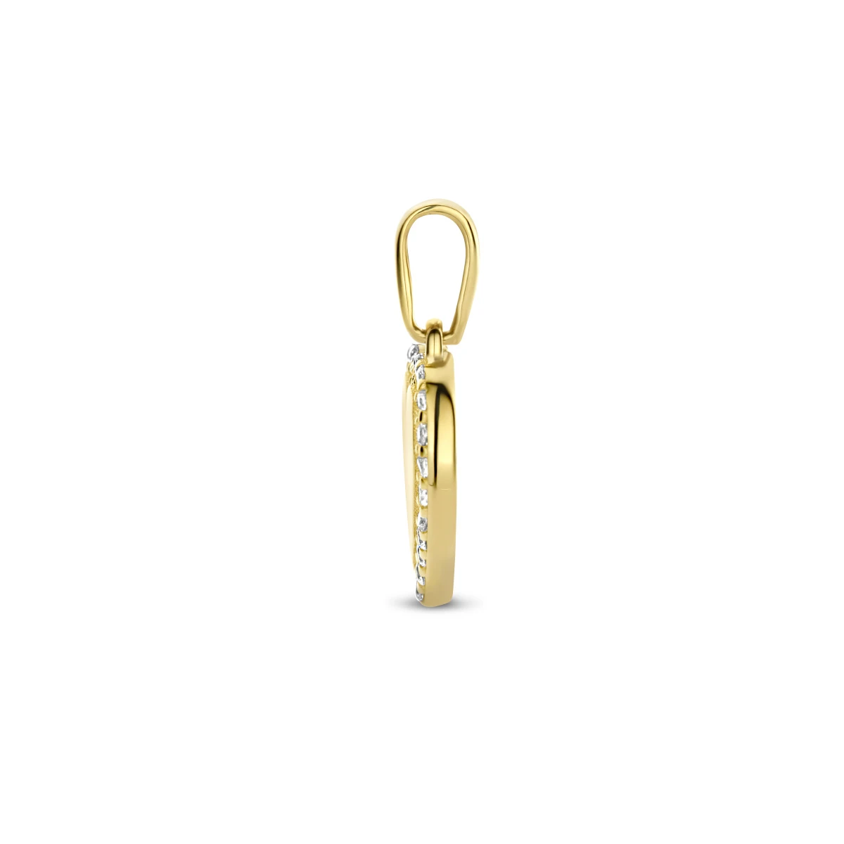 hanger hart zirkonia 14K geelgoud