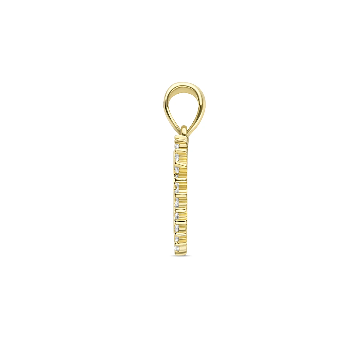 hanger hart zirkonia 14K geelgoud