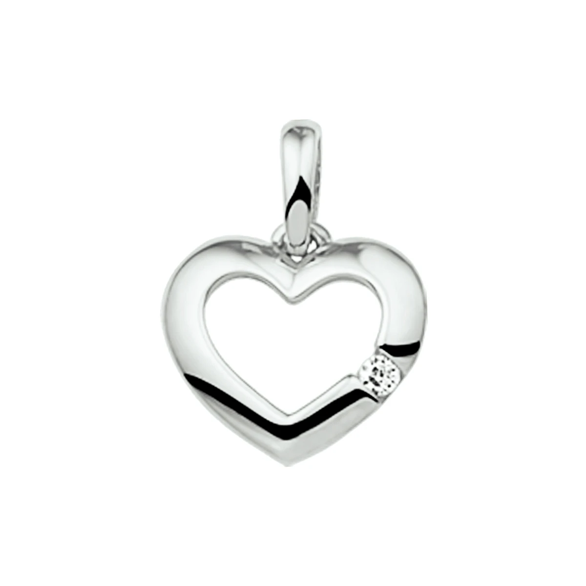 hanger hart zirkonia 14K witgoud