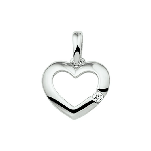 hanger hart zirkonia 14K witgoud