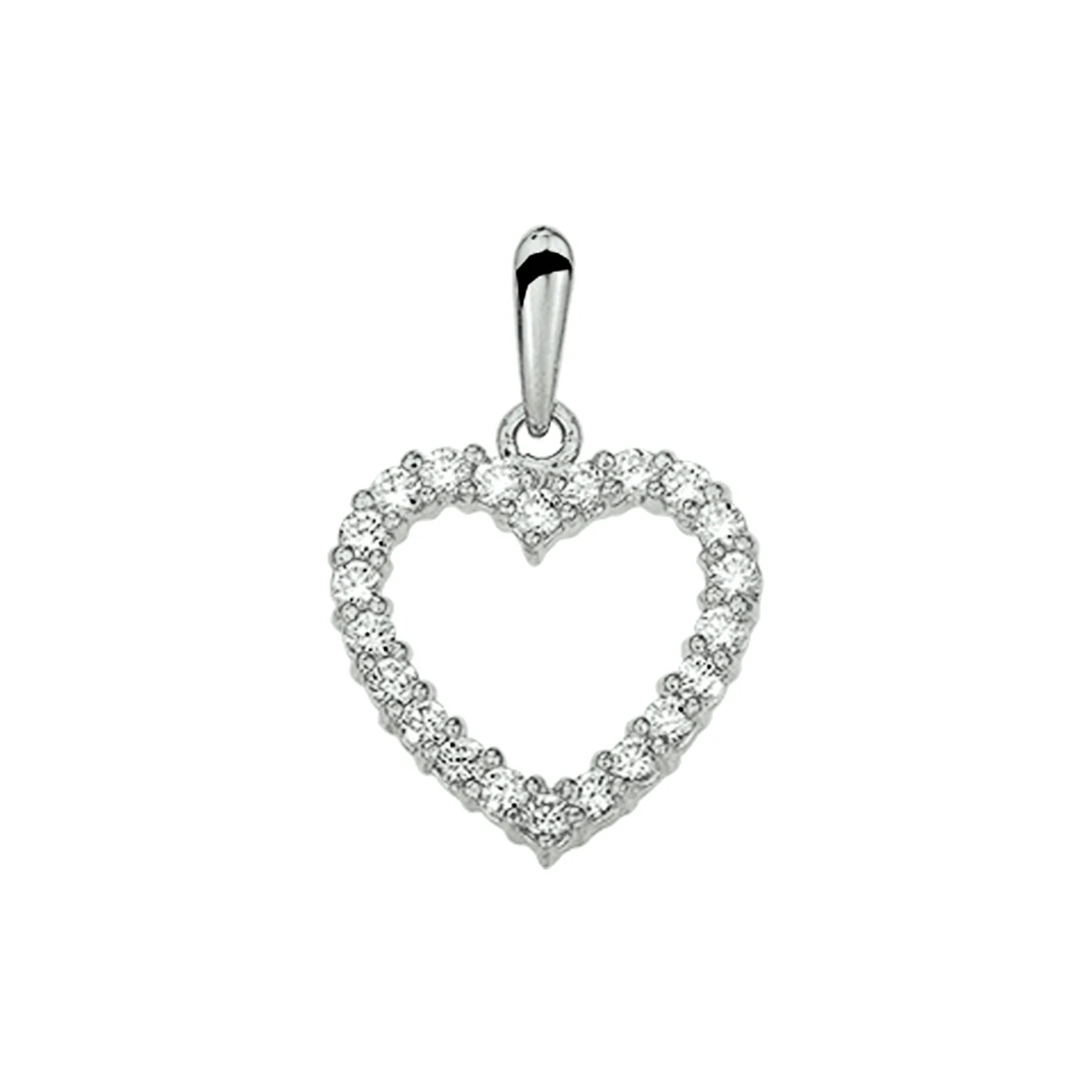 hanger hart zirkonia 14K witgoud