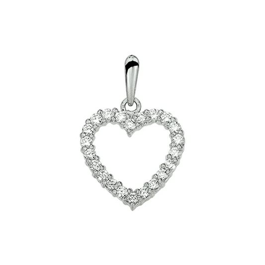 hanger hart zirkonia 14K witgoud