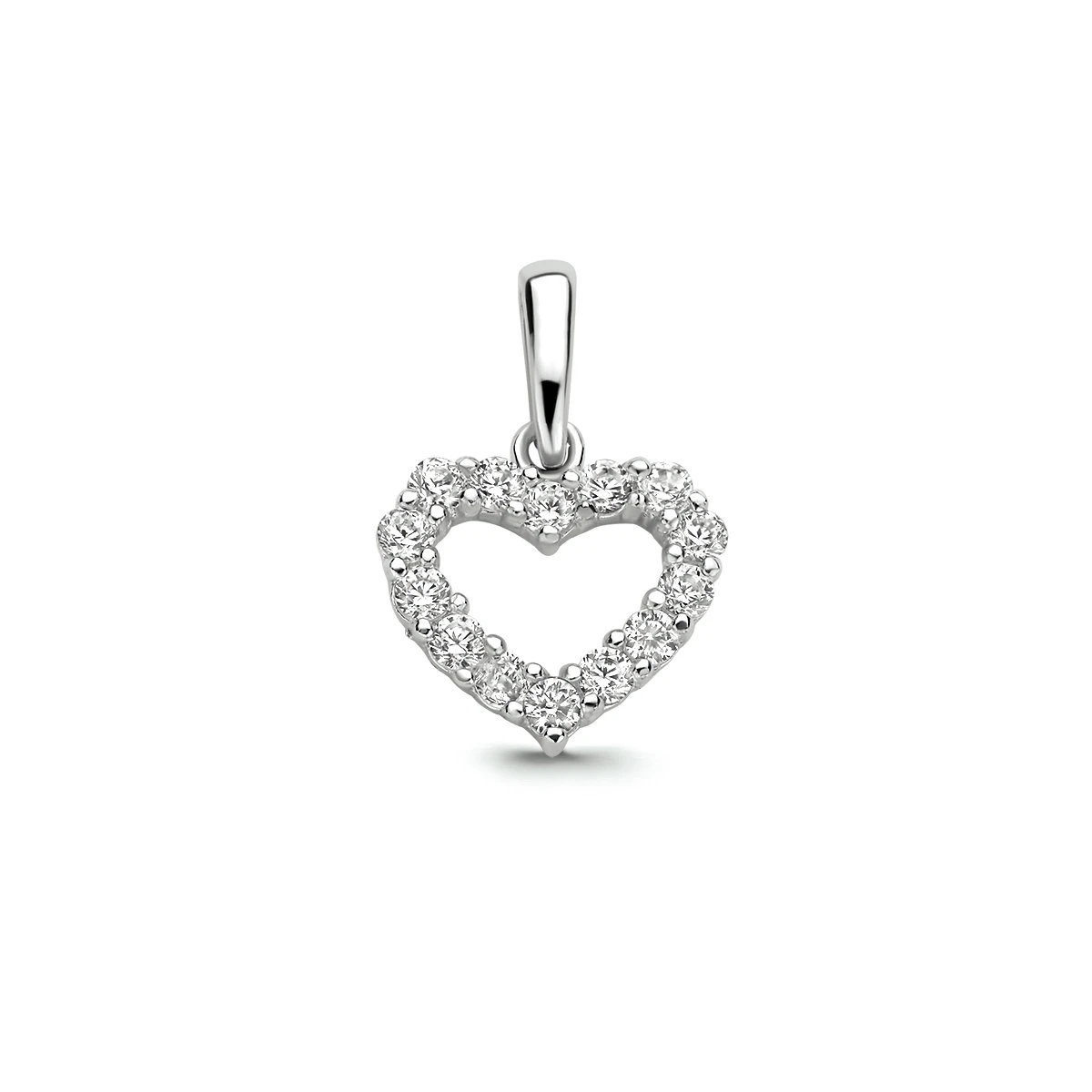 hanger hart zirkonia 14K witgoud