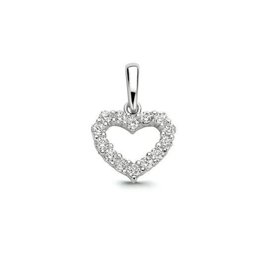 hanger hart zirkonia 14K witgoud