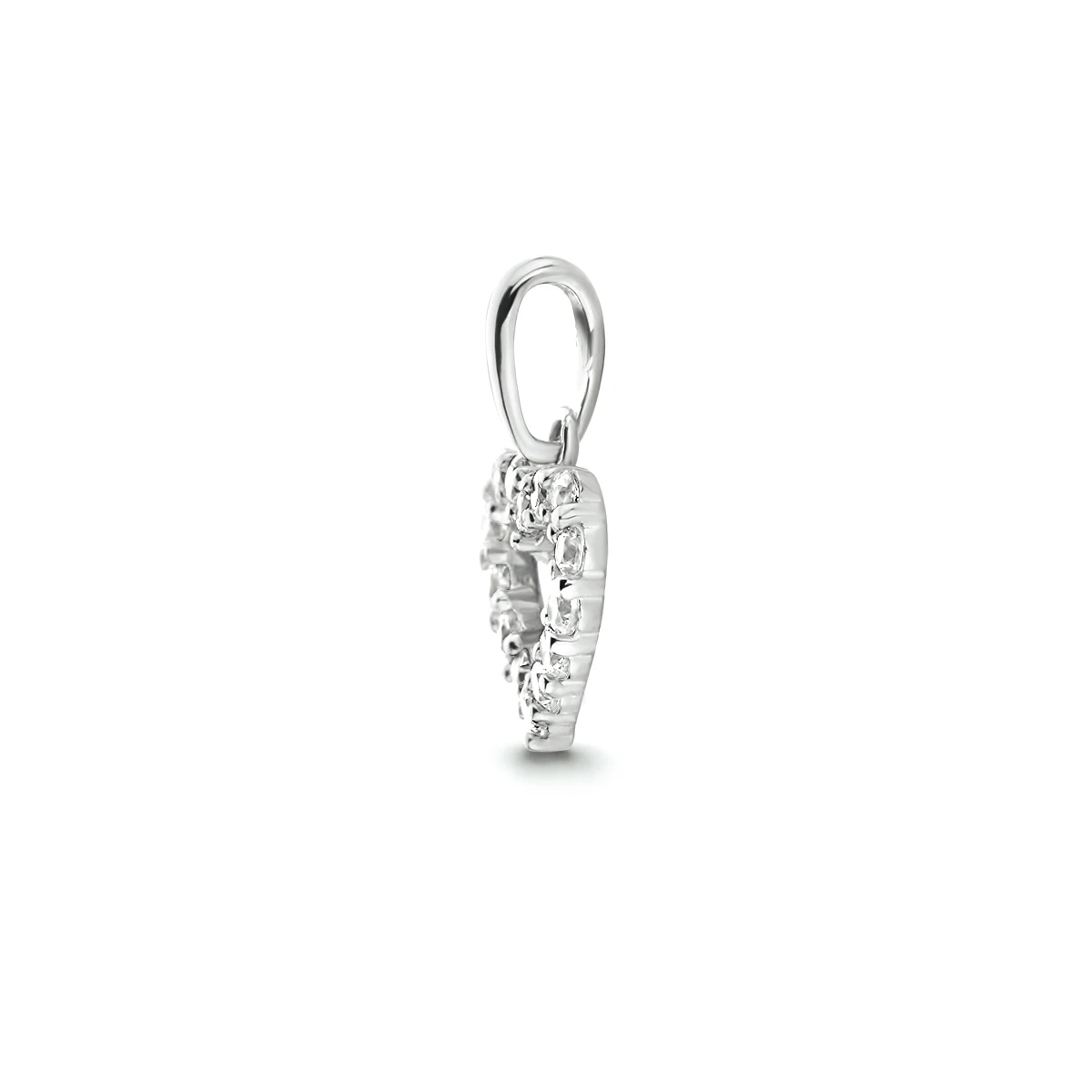 hanger hart zirkonia 14K witgoud