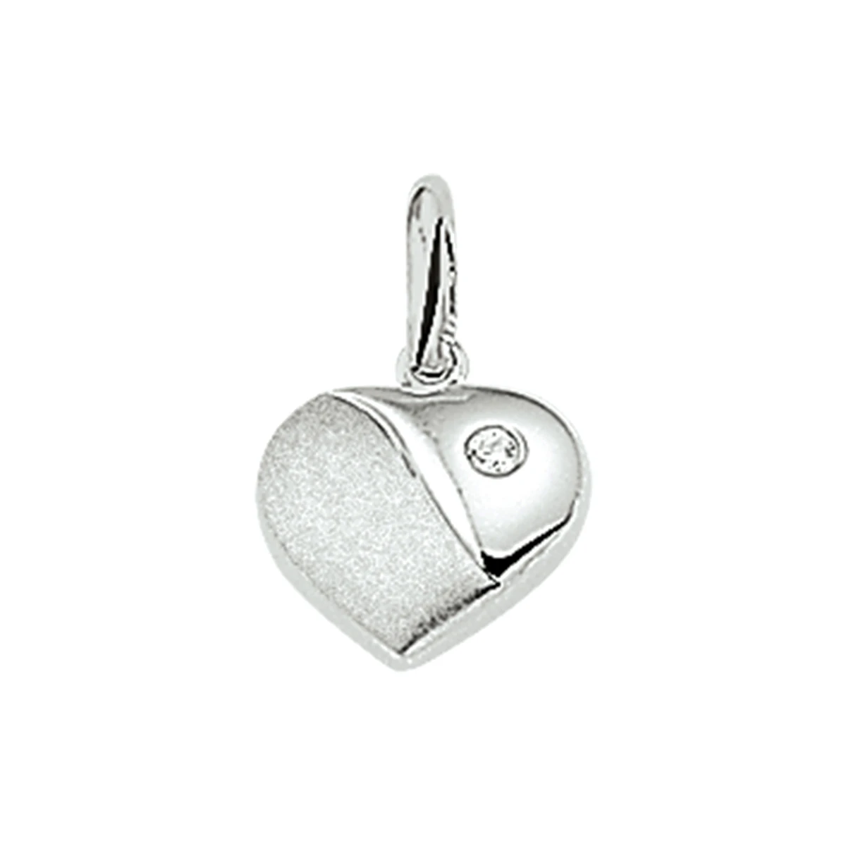 hanger hart zirkonia poli/mat zilver gerhodineerd