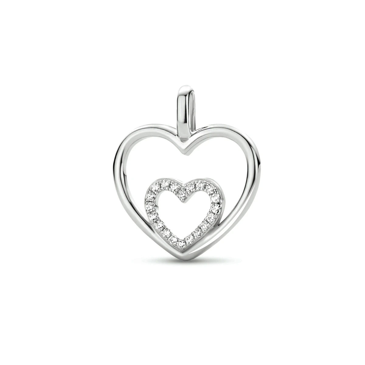hanger hart zirkonia zilver gerhodineerd