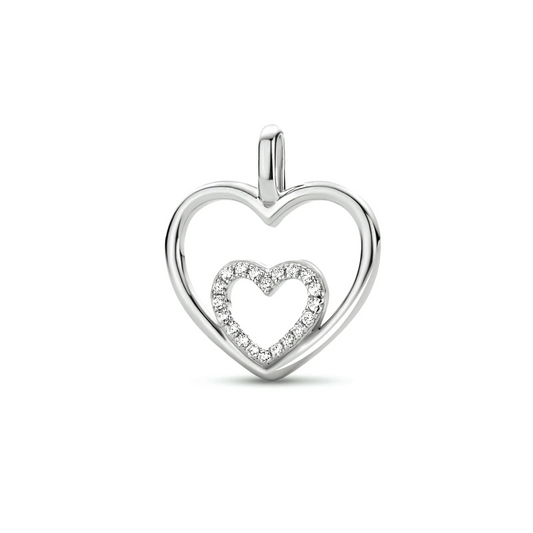 hanger hart zirkonia zilver gerhodineerd