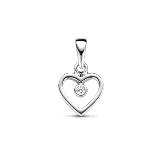 hanger hart zirkonia zilver gerhodineerd