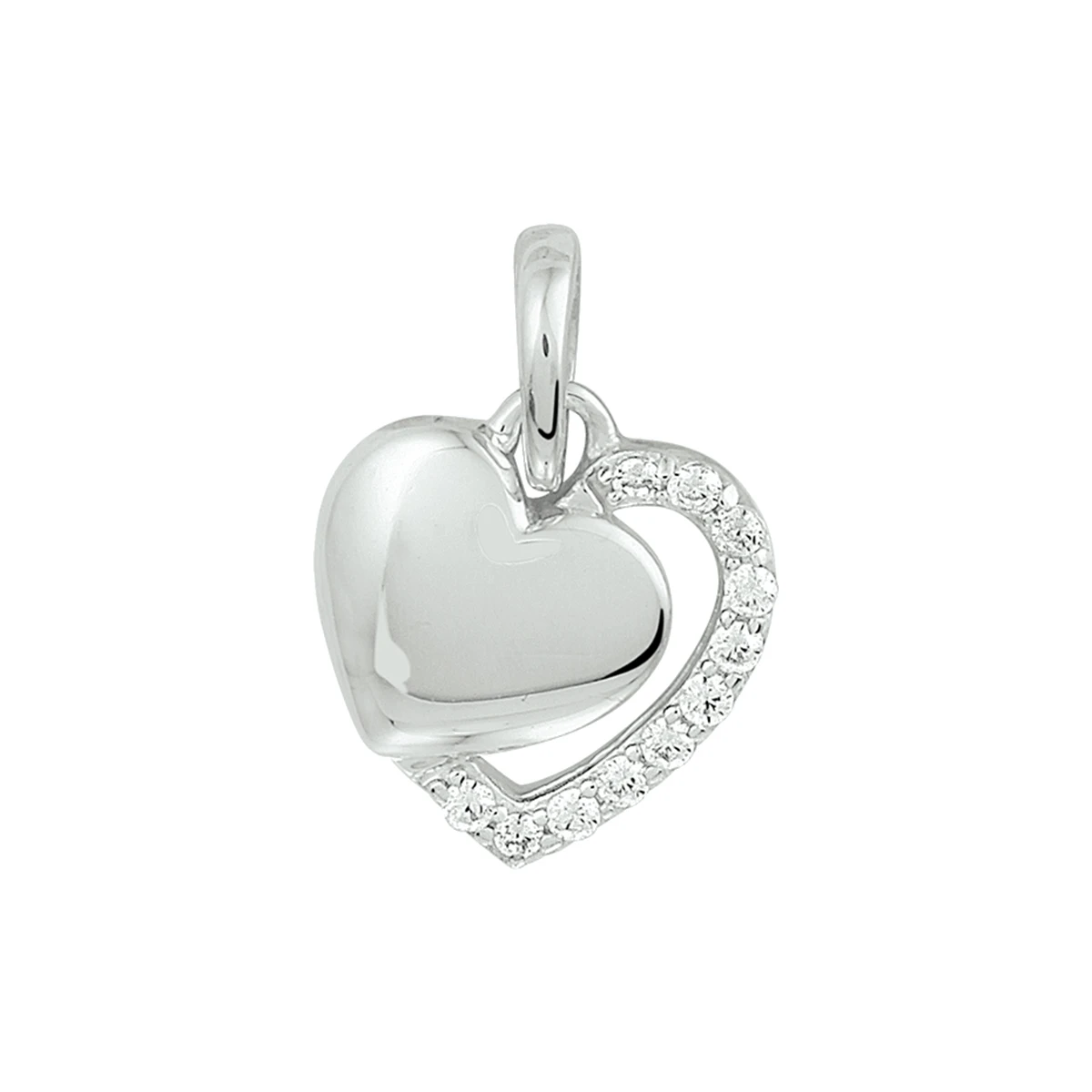 hanger hart zirkonia zilver gerhodineerd