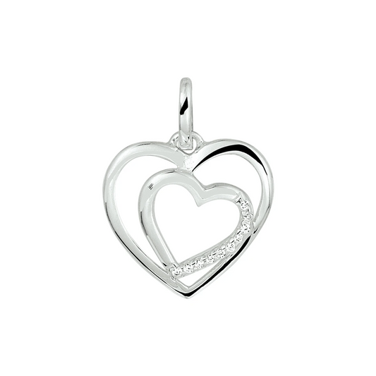 hanger hart zirkonia zilver gerhodineerd