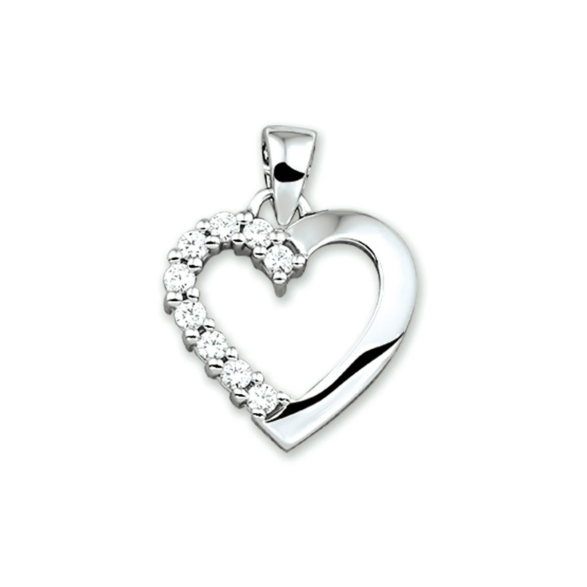 hanger hart zirkonia zilver gerhodineerd
