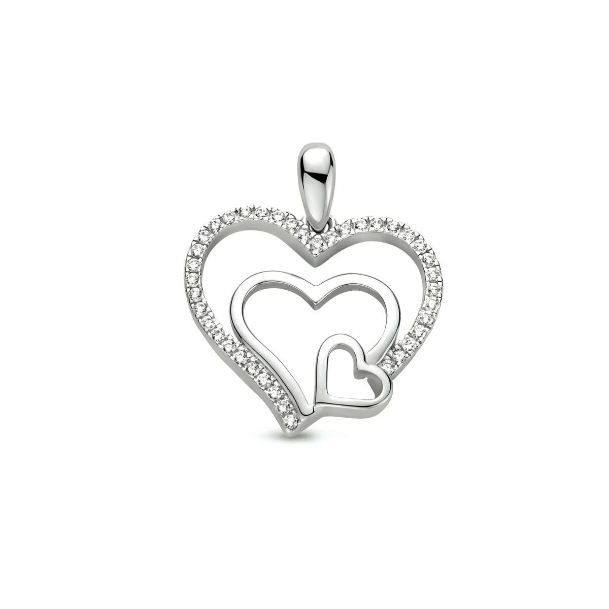 hanger hart zirkonia zilver gerhodineerd