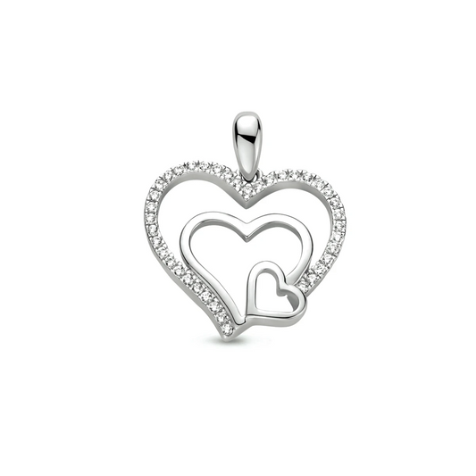 hanger hart zirkonia zilver gerhodineerd