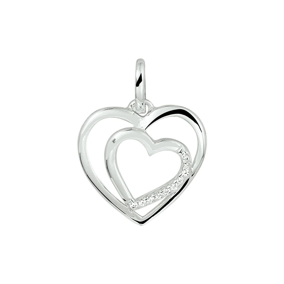 hanger hart zirkonia zilver gerhodineerd