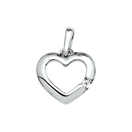 hanger hart zirkonia zilver gerhodineerd