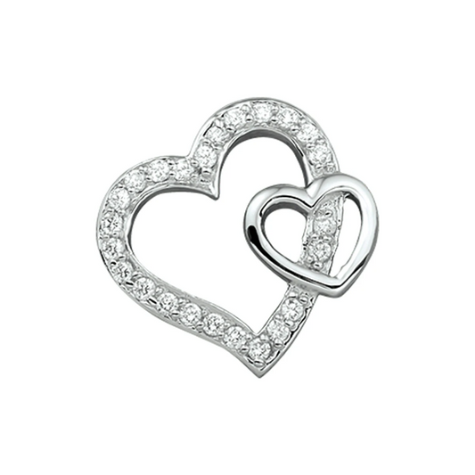 hanger hart zirkonia zilver gerhodineerd