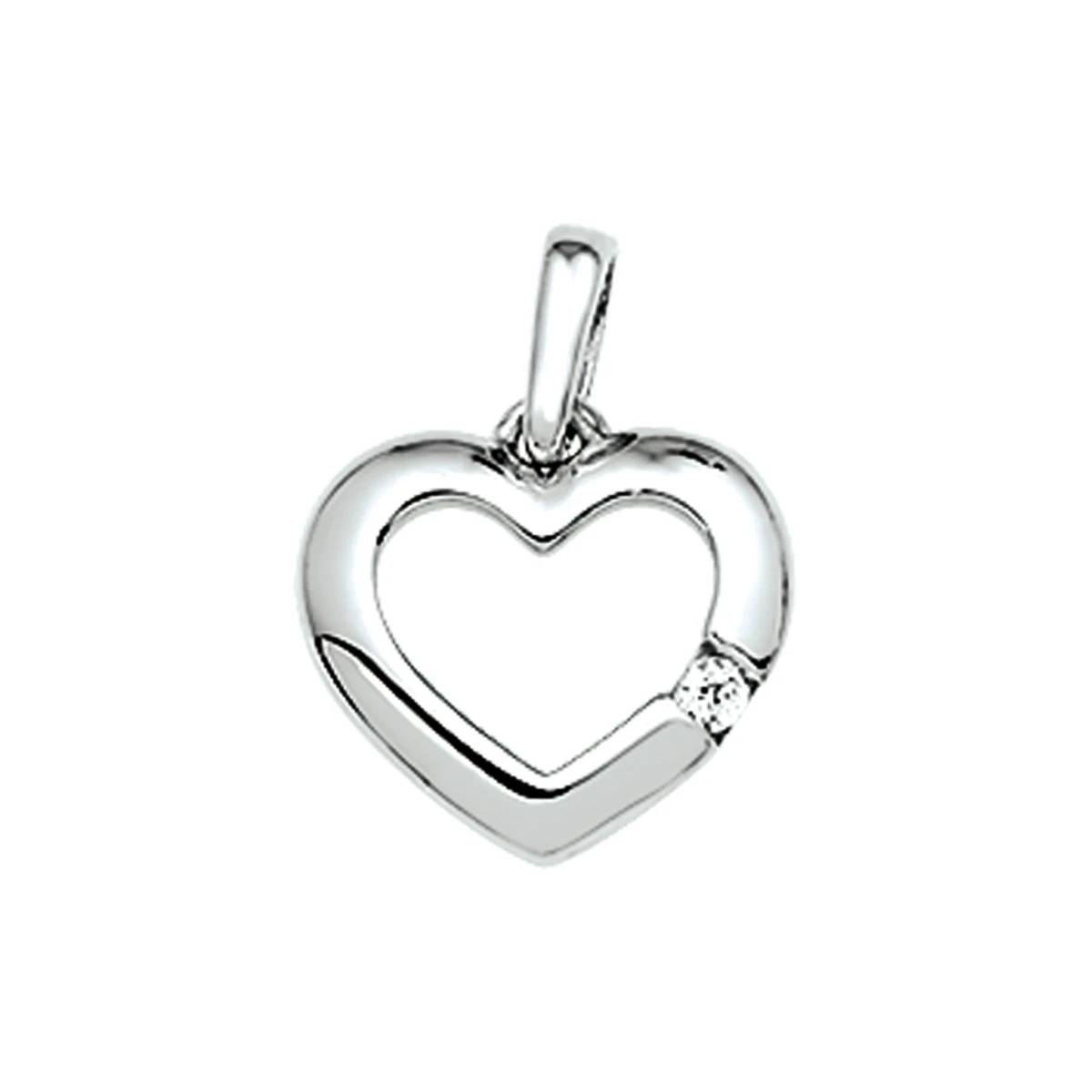 hanger hart zirkonia zilver gerhodineerd