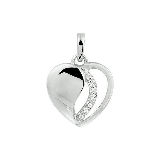 hanger hart zirkonia zilver gerhodineerd