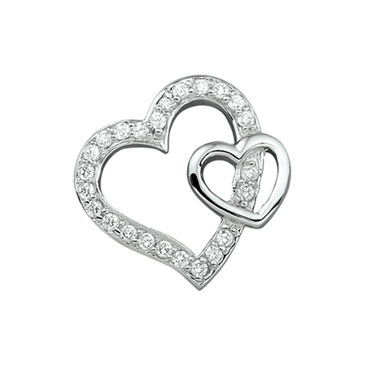 hanger hart zirkonia zilver gerhodineerd