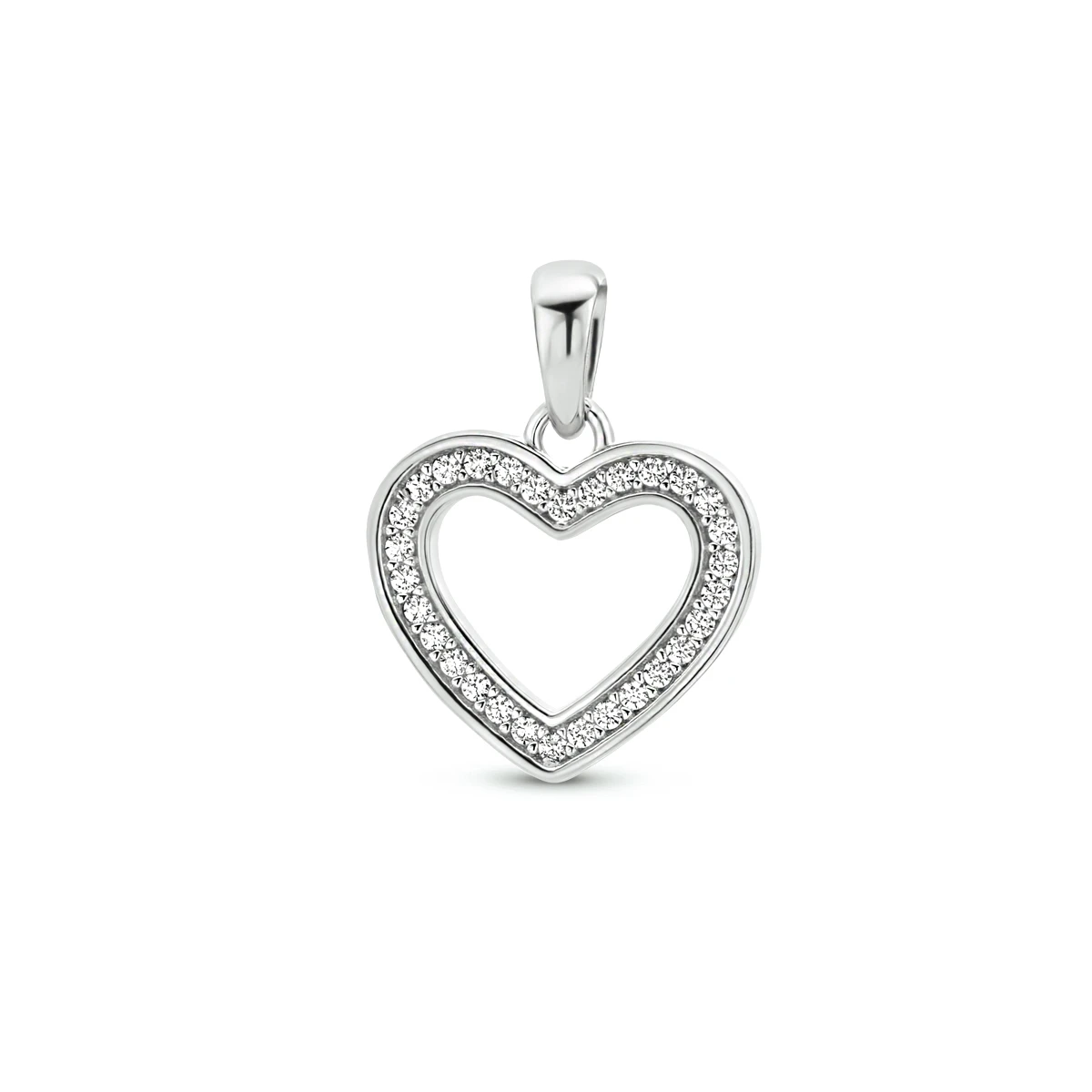 hanger hart zirkonia zilver gerhodineerd