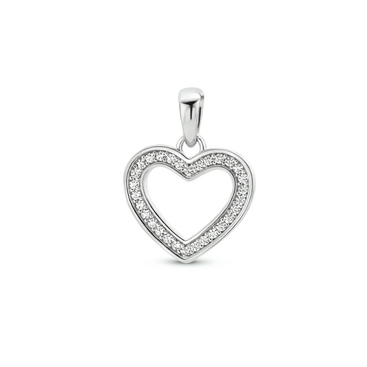 hanger hart zirkonia zilver gerhodineerd