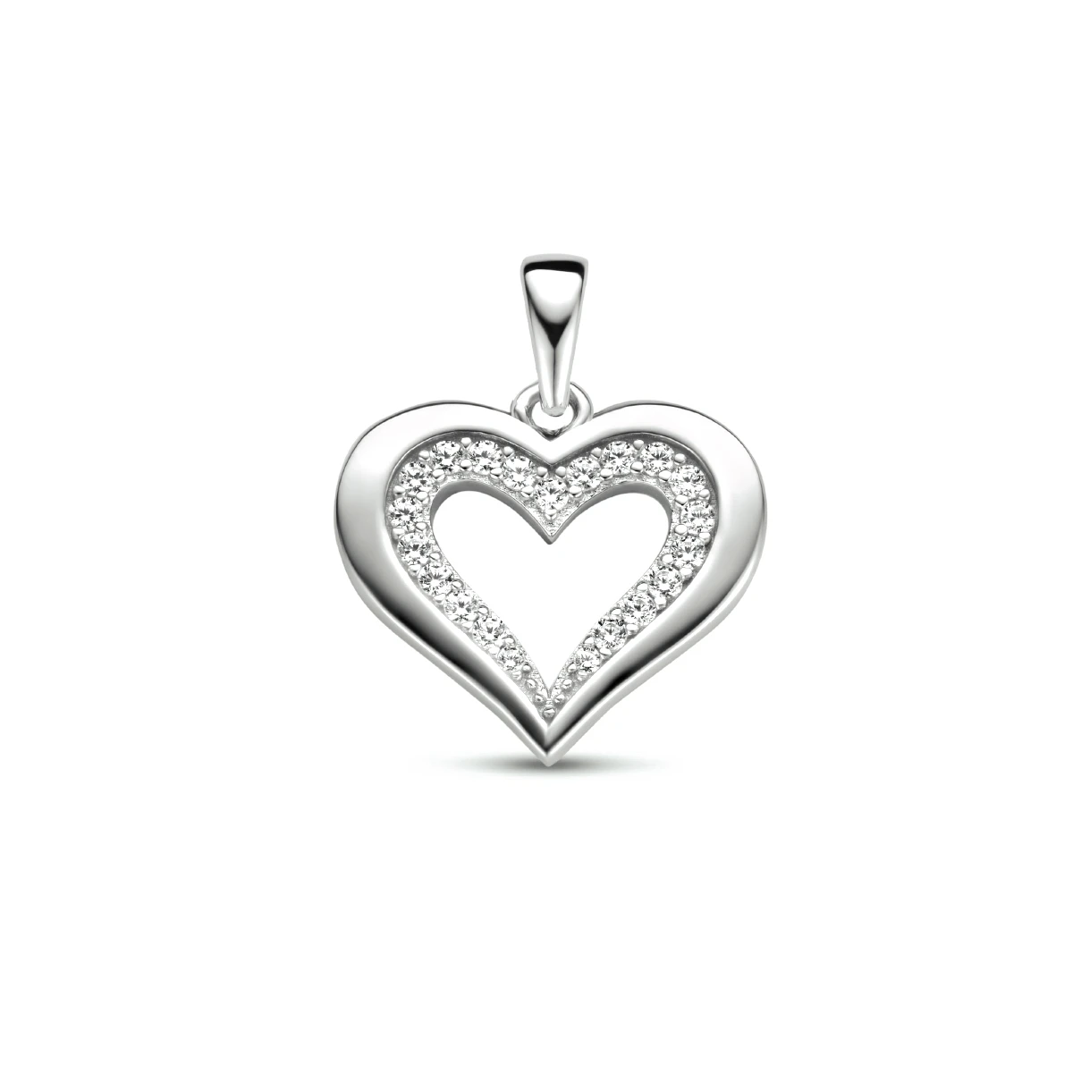 hanger hart zirkonia zilver gerhodineerd