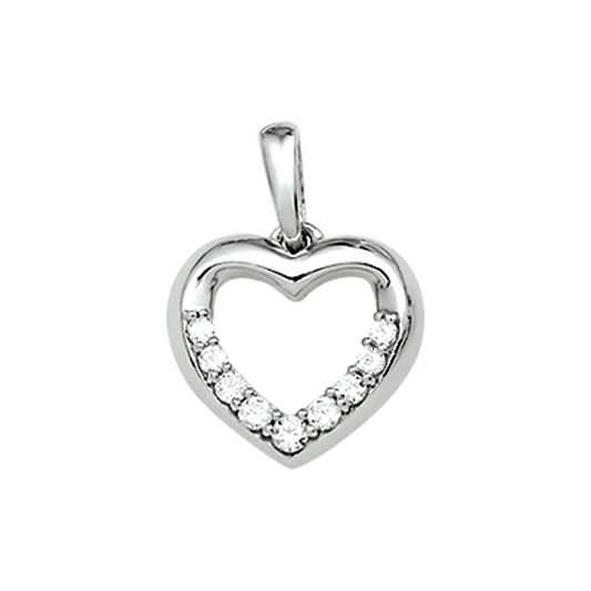 hanger hart zirkonia zilver gerhodineerd