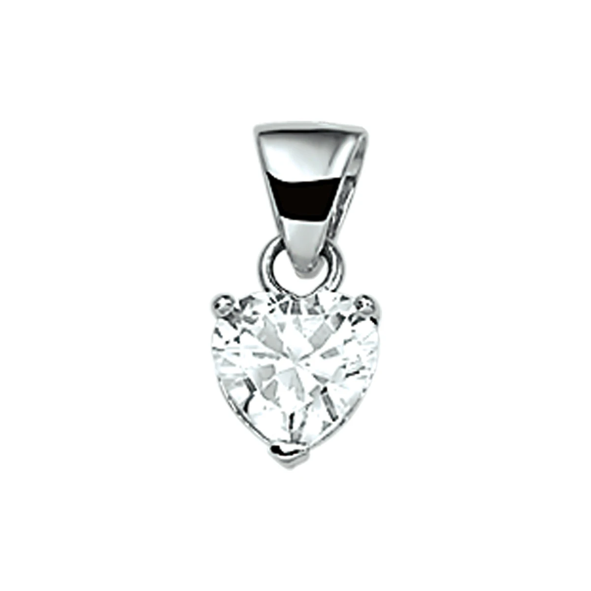 hanger hart zirkonia zilver gerhodineerd