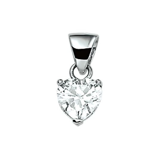 hanger hart zirkonia zilver gerhodineerd