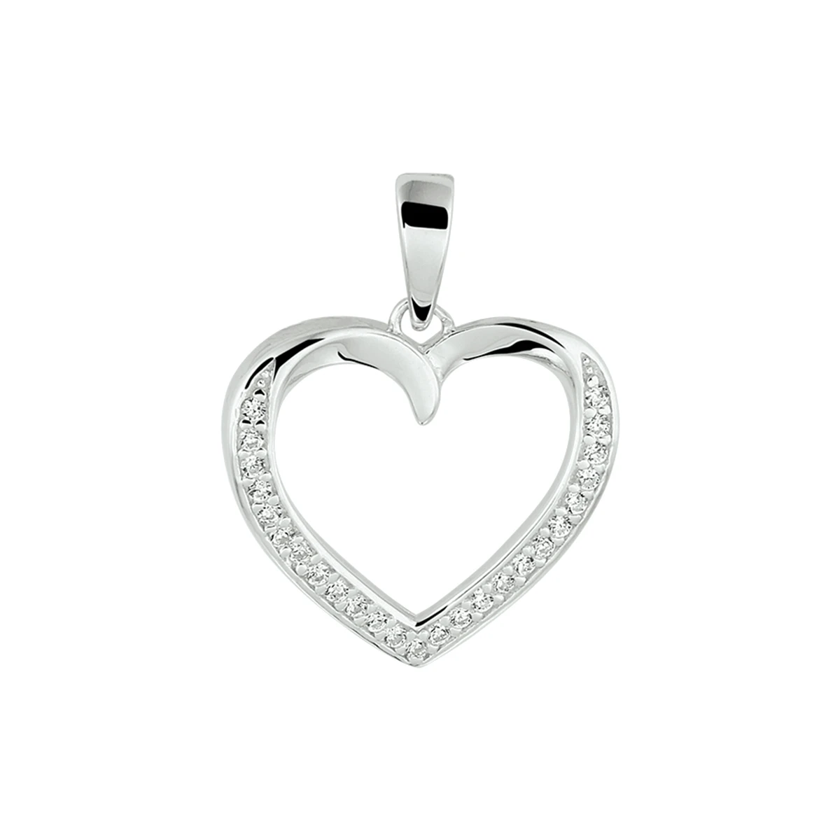 hanger hart zirkonia zilver gerhodineerd