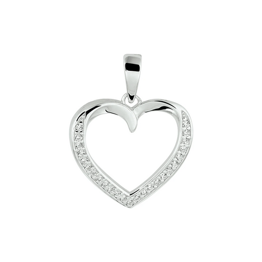 hanger hart zirkonia zilver gerhodineerd