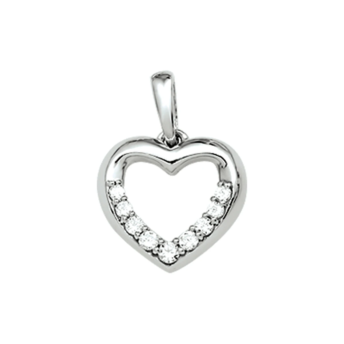 hanger hart zirkonia zilver gerhodineerd