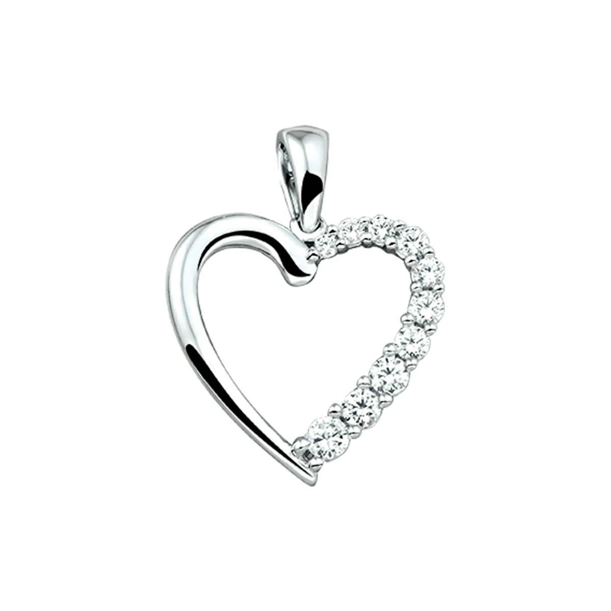 hanger hart zirkonia zilver gerhodineerd