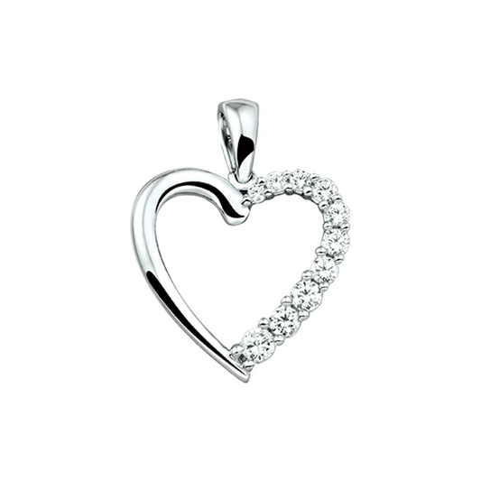hanger hart zirkonia zilver gerhodineerd